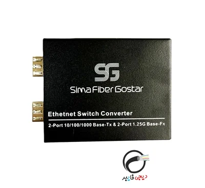 مدیا کانورتور دو پورت LAN + دو پورت SFP فیبر نوری مدل SFG-MC-2GE2SF